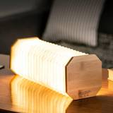 Natur Nattlampor Barnrum Gingko Bamboo Rechargeable Smart Accordion Lamp Nattlampa