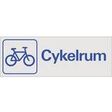 Skylt SYSTEMTEXT Cykelrum 225x80mm aluminium