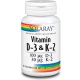 D-vitaminer - Kisel Vitaminer & Mineraler Solaray Vitamin D3 & K2 60 st