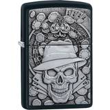 Zippo 49183 Unisex emblem Pocket Lighter tändare, Black Matte Gambling Skull, en storlek