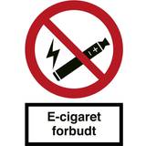 Forbudsskilt E-cigaret forbudt A5 210 148 Plast