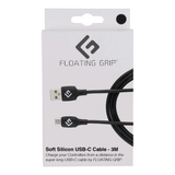 Floating Grip Speltillbehör Floating Grip USB-C Cable covered Black soft silicon 3M