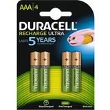 Batterier - Laddningsbara standardbatterier - NiMH Batterier & Laddbart Duracell StayCharged Rechargeable AAA 800mAh 4-pack