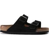 8.5 - Mocka Sandaler Birkenstock Arizona Soft Footbed Suede Leather - Black