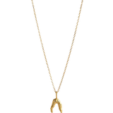 ENAMEL Copenhagen Wishbone Necklace - Gold/Transparent