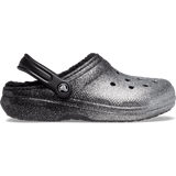 Silver Utetofflor Crocs Classic Glitter Lined - Black/Silver