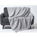 Homescapes Filtar Homescapes Rajput Ribbed Throw Filt Grå, Silver (200x)
