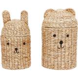 OYOY Animals Småförvaring OYOY Bear & Rabbit Storage Basket Set 2-pcs