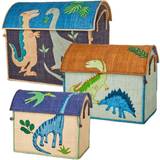 Rice Barnrum Rice Raffia Toy Baskets with Dinosaur Theme
