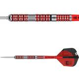 Target Darts Unisex Hema 90 % volfram schweizisk spets stål spets dartset röd, silver och svart, 24 G