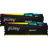 16 GB - 6000 MHz - DDR5 RAM minnen Kingston Fury Beast RGB Black DDR5 6000MHz 2x8GB ECC (KF560C36BBEAK2-16)