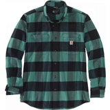 Carhartt Rugged Flex Relaxed Fit Midweight Flannel long Sleeves Plaid Shirt - Slate Green