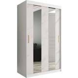 Guld Krokar & Hängare Furniturebox med Speglar Mitt Marmesa 120 Marmormönster Vit/Guld