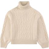 Gant Sweatshirts Barnkläder Gant Teen Girls polo sweater with Thick Cable Knit - Eggshell