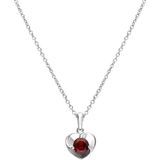Granater Halsband Gemondo Heart Necklace - Silver/Garnet