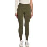Urban Classics Women's Washed Faux Leather Trousers - Olive
