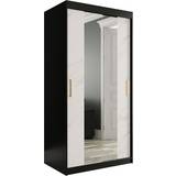 Svarta Garderober Furniturebox med Speglar Kant Marmesa 100 Marmormönster - Svart/Vit/Guld