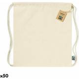 Backpack with Strings 141267 100% cotton Polyester 210D Natural (50 Units)