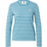 Wood Wood Dam T-shirts Wood Wood Stripe Long Sleeve T-shirt - Light Blue