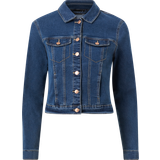 Dam - Elastan/Lycra/Spandex Ytterkläder Vero Moda Luna Denim Jacket - Blue/Medium Blue Denim