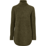 Pieces Knit High Neck Tunic - Dark Olive