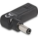 DeLock Laddare Batterier & Laddbart DeLock Strömadapter USB-C (hona) till DC-jack 5,5 x 2,1 mm (hane) 19 V 3 A vinklad svart
