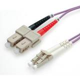 Kablar Value Fibre Optic Jumper Cable, LC/SC, OM4, fiberoptikkablar Violett
