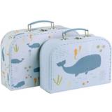 A Little Lovely Company Blåa Förvaring A Little Lovely Company Ocean Suitcase Set