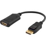 HDMI Kablar Deltaco Active DisplayPort - HDMI Adapter M-F 0.1m