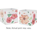 Sweet Jojo Designs Sweet Jojo Designs Peach and Green Watercolor Floral Organizer Storage Bins