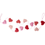 Rice Rosa Förvaring Rice Raffia Garland Assorted Red & Pink Hearts