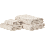 Beliani Handdukar Beliani Set of 4 Cotton AREORA Bath Towel Beige