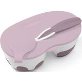 BabyOno Tallrikar & Skålar BabyOno Be Active Two-chamber Bowl with Spoon matuppsättning för spädbarn Purple