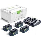 Laddare - Verktygsbatterier Batterier & Laddbart Festool Energi-set SYS 18V 4x5,2/TCL6DUO Batteripaket