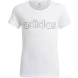 Beige T-shirts Barnkläder adidas Girls Essentials Linear T-Shirt - Wht/Blk Linear