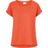 Bomull - Dam - Orange T-shirts Vila Enkel T-shirt