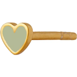 Stine A Petit Love Heart Earring - Gold/Olive