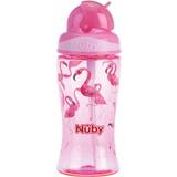 Rosa Vattenflaskor Nuby Water Bottle with Straw 360ml