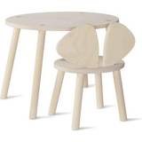 Möbelset Barnrum Nofred Mouse Chair and Table Set Birch