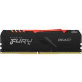 8 GB - Belysning - DDR4 RAM minnen Kingston Fury Beast RGB Black DDR4 2666MHz 8GB (KF426C16BBA/8)