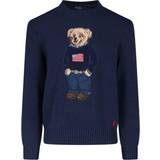 Linne Tröjor Polo Ralph Lauren Flag Bear Knitted Sweater - Navy