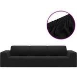 Svarta Möbelöverdrag vidaXL 4-Seater Stretch Sofföverdrag Grå, Beige, Svart, Vit