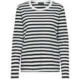 Dam - Randiga T-shirts & Linnen Selected Standard Striped Long Sleeved T-shirt - Black