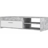 Bänkar Forte Furniture Pilvi Contemporary White/Light Grey Concrete TV-bänk 120x31.8cm
