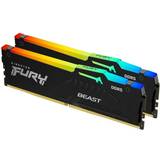 64 GB - DDR5 - Svarta RAM minnen Kingston Fury Beast Black RGB DDR5 6000MHz 2x32GB (KF560C40BBAK2-64)