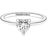 Pandora Ringar Pandora Sparkling Heart Solitaire Ring - Silver/Transparent
