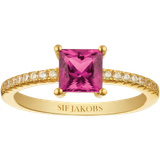 Rosa Ringar Sif Jakobs Ellera Quadrato Ring - Gold/Pink/Transparent