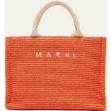 Marni Orange Väskor Marni Small Basket Canvas Tote Bag