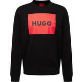 Hugo Boss Vita Överdelar HUGO BOSS Cotton-Terry Sweater with Red Logo Print