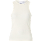 44 - Dam Linnen Selected Anna Ribbed Tank Top - Snow White